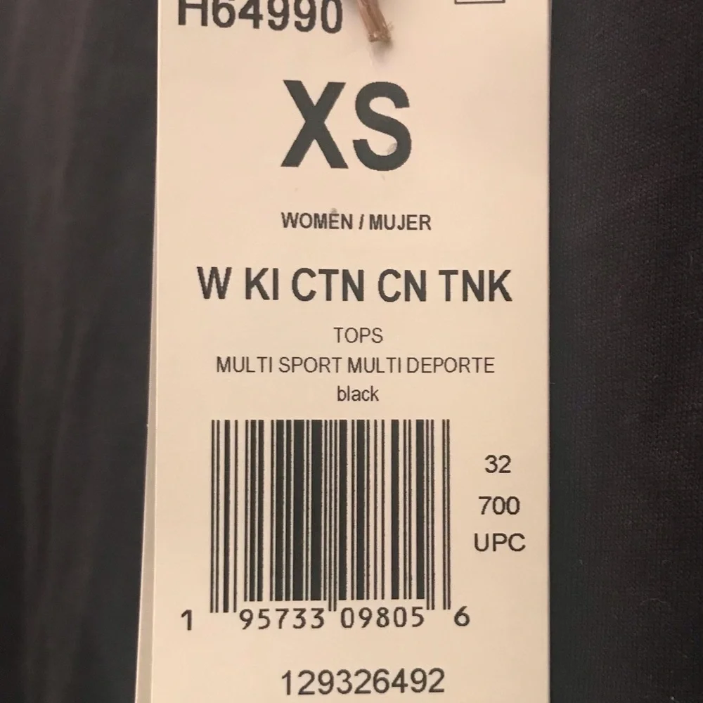 Adidas Black Sleeveless Top Drawstring to Crop top NWT Size XS - Picture 2 of 9